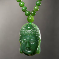 Jade Buddha Head Necklace #2536