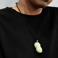 Eternal Bleassing White Jade Peanut Pendant #2652