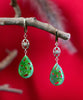 14k Siberian Jade Flower Earrings #2495-1