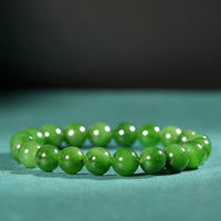 10mm Siberian Jade Beaded Bracelet #2749