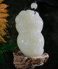 Eternal Bleassing White Jade Peanut Pendant #2652