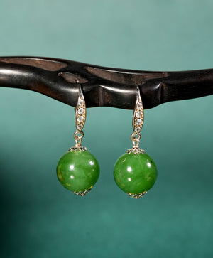 Jade Bead Earrings #2301