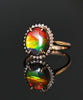 18K AMMOLITE DIAMOND RING #2199