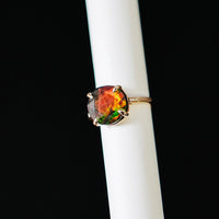 18K AMMOLITE DIAMOND RING #2090