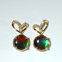 18k Ammolite Earring and Pendant Set #1823