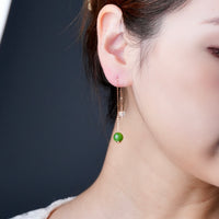 SIBERIAN JADE LONG EARRINGS #2349