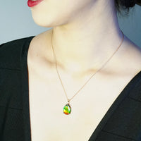 18k Ammolite Waterdrop Pendant #2081