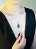 Oval Ribbon Canadian Jade Necklace #1091