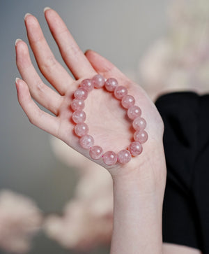 Malaysia Rose Quartz Crystal Bracelet #823