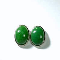 OVAL JADE EAR STUDS #1067