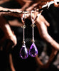 14k+18k Amethyst Waterdrop Earrings #2409