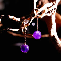 Natural Amethyst Earrings #2408