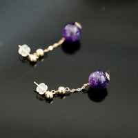 Natural Amethyst Earrings #2408