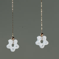 18K WHITE JADE EARRINGS #1448