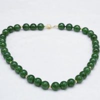 19.5" 12mm JADE BEADED NECKLACE #2399