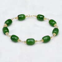 7" Siberian Jade Starry Beaded Bracelet #2417