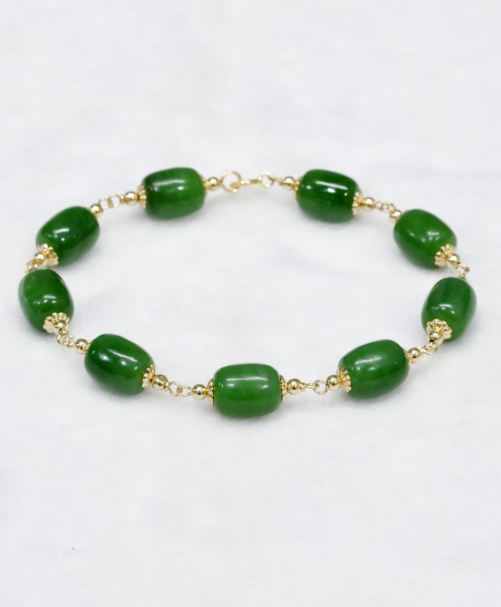 7" Siberian Jade Starry Beaded Bracelet #2417