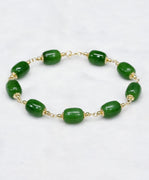 7" Siberian Jade Starry Beaded Bracelet #2417