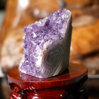 AMETHYST SEMI-GEODE AA+ GRADE EXTRA QUALITY BASE CUT(1.2 LB) #1228