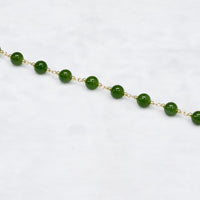 7.5mm Siberian Jade Starry Beaded Bracelet #2420