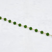 7.5mm Siberian Jade Starry Beaded Bracelet #2420