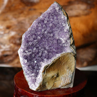 AMETHYST SEMI-GEODE A- GRADE EXTRA QUALITY BASE CUT (1.43 LB) #1229