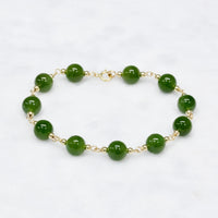 7.5mm Siberian Jade Starry Beaded Bracelet #2420