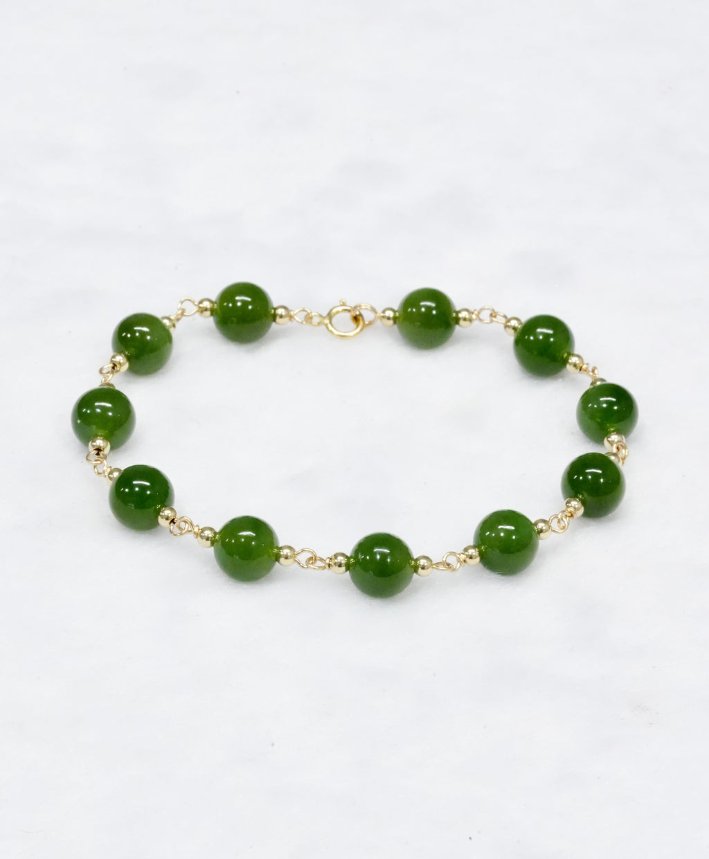 7.5mm Siberian Jade Starry Beaded Bracelet #2420