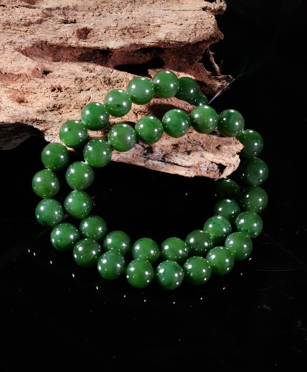 10mm Polar Jade Beaded Necklace #2456