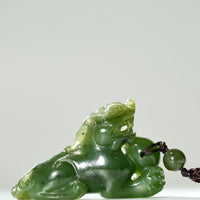 Hand-Carved Jade Pixiu Necklace #1459