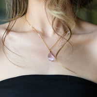 18k Amethyst Teardrop Necklace #10195