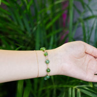 8mm Polar Jade Starry Beaded Bracelet #2466