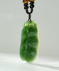 Chatoyant Jade Bean Pendant Necklace #1547