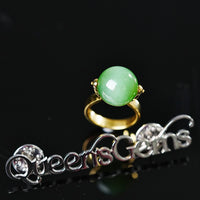 Chatoyant Siberian Jade Ball Ring #2253