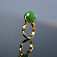 Chatoyant Siberian Jade Ball Ring #2253