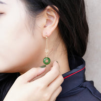 Jade Butterfly Long Earrings #2471