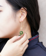 Jade Butterfly Long Earrings #2471