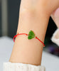 Butterfly Red Cord Jade Bracelet #2264