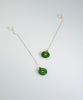 SIBERIAN JADE LONG CHAIN EARRINGS #1306