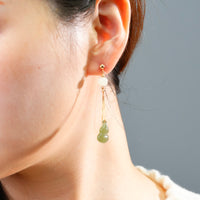 LIGHT SMOKE JADE EARRINGS #1428