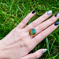 18K Diamond Ammolite Ring #365