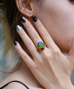 18K Diamond Ammolite Ring #365