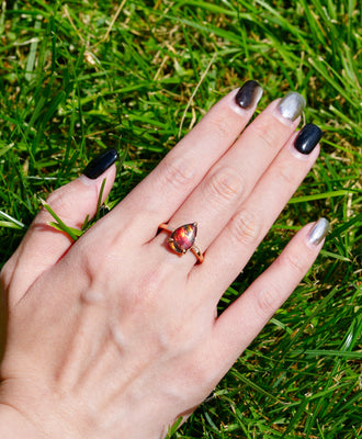 18k Ammolite Diamond Ring #2096