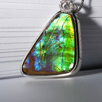 Triangle Ammolite Pendant #335