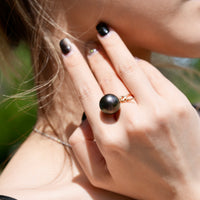 14.5mm Tahitian Saltwater Pearl Ring #2273