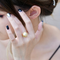 13.5~14mm South Sea Gold Pearl Ring #2051