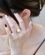 13.5~14mm South Sea Gold Pearl Ring #2051