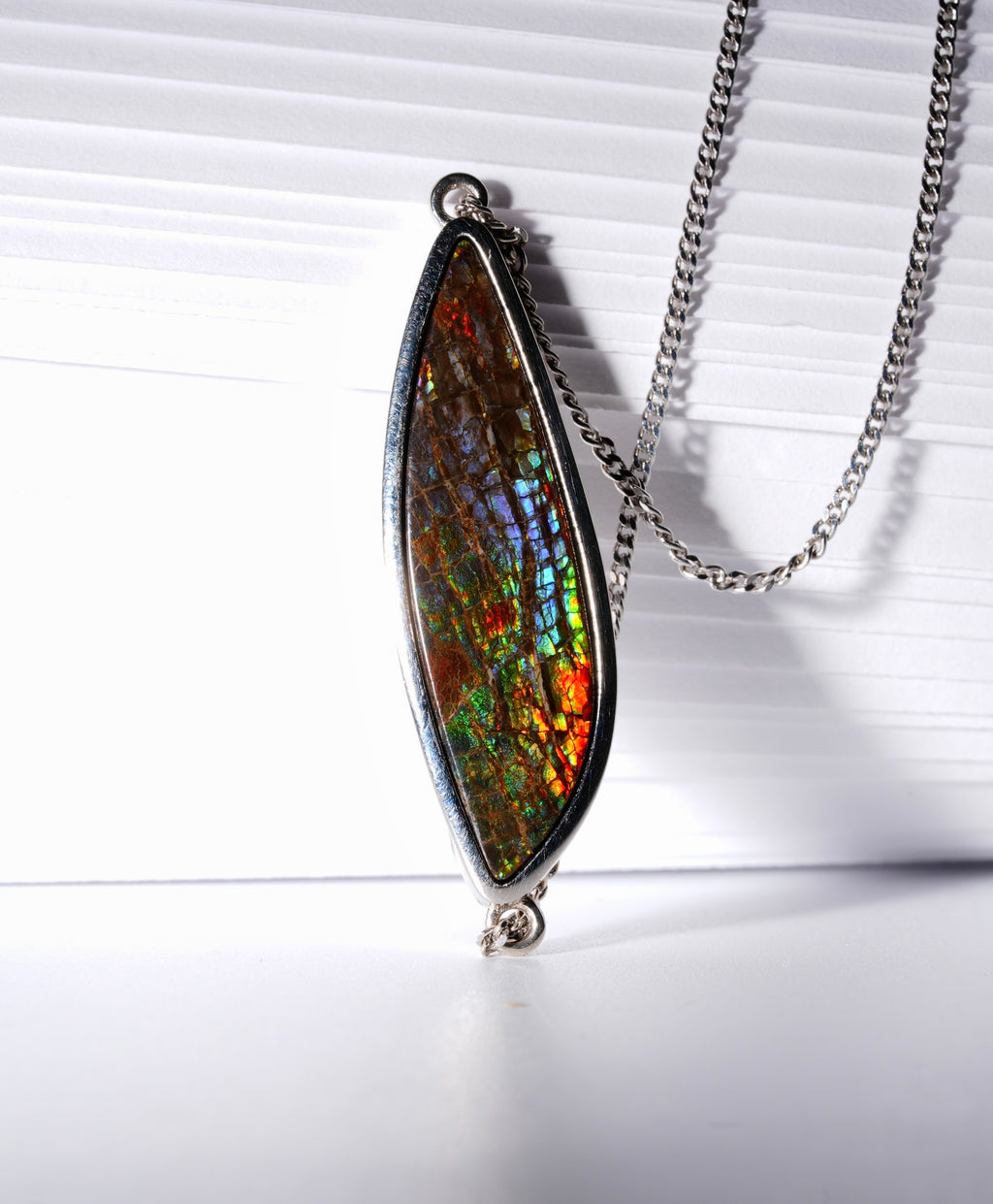 Sterling Silver Ammolite Pendant  #977