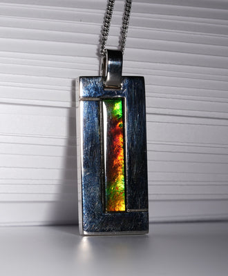 Sterling Silver Ammolite Pendant #338