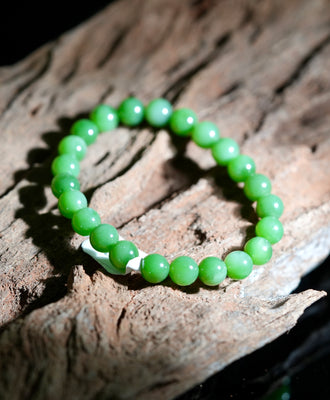 8mm Siberian Jade Beaded Bracelet #2317